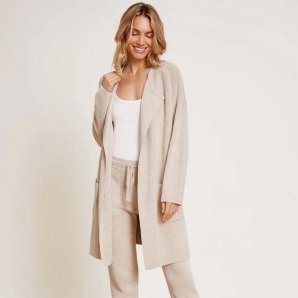 Barefoot Dreams Cozy Chic Ultra Lite Wide Collar Jacket Sand Dollar SZ XL - Picture 2 of 16